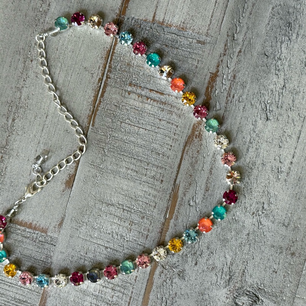 Multicolor Swarovski Elements Crystal Necklace - Picture 10 of 10